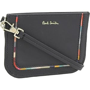 Paul Smith レザー カードケース 定期入れ 121300456 黒×マルチ Paul Smith レザー カードケース 定期入れ 121300456 黒×マルチ